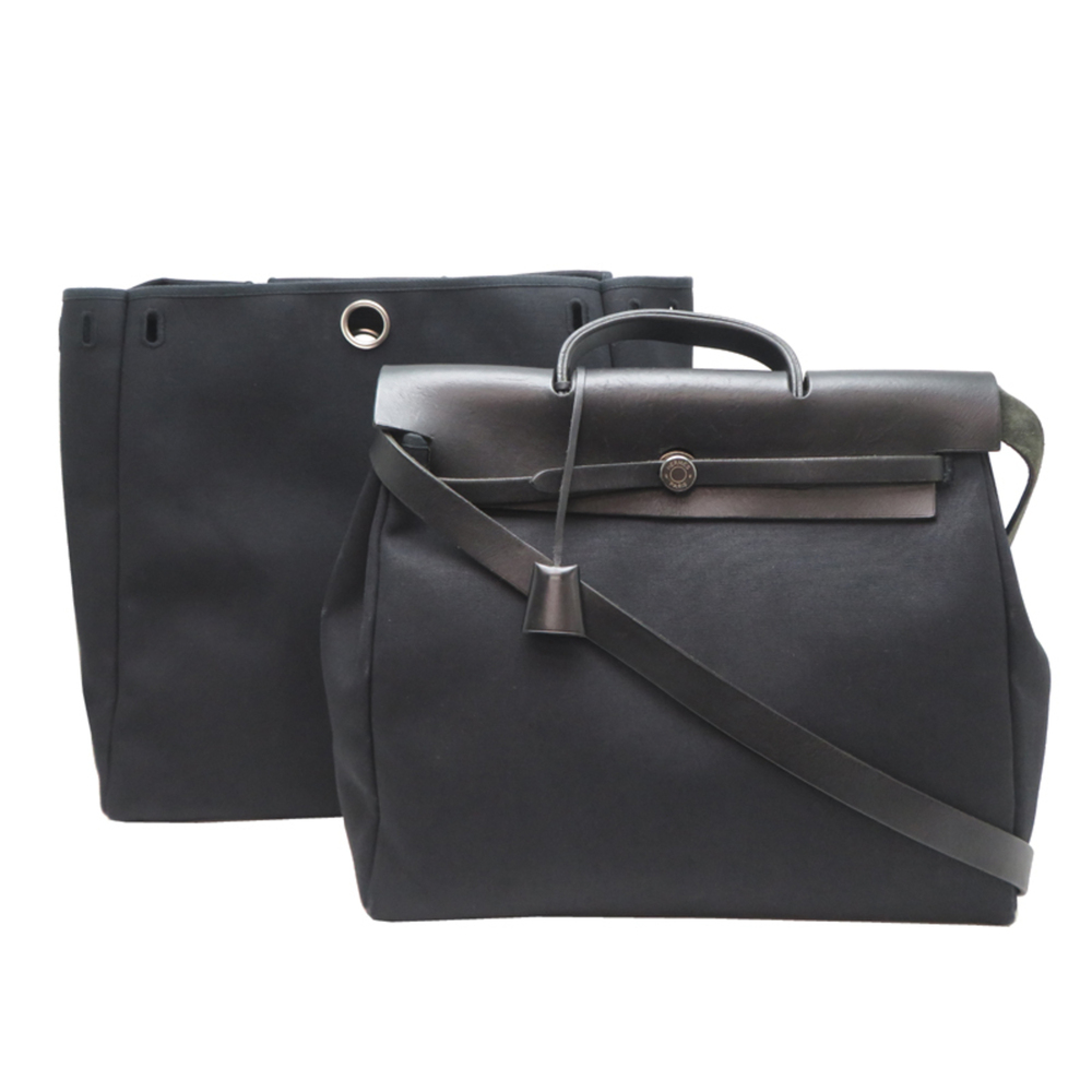 Hermes Herbag GM □D stamp, manufactured in 2000, women's/men's handbag, Toile...